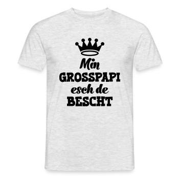 Min Grosspapi esch de bescht Opa Schweiz Grosspapi - Männer T-Shirt - Grau meliert - Vorne - AI Model Male 178 dark (178cm)