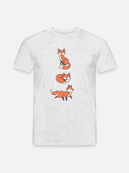 Lustiger Fuchs - Männer T-Shirt - Grau meliert