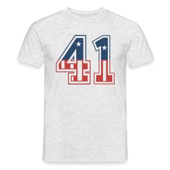 Numéro 41 États-Unis - T-shirt homme - gris chiné - Devant - AI Model Male 178 dark (178cm)
