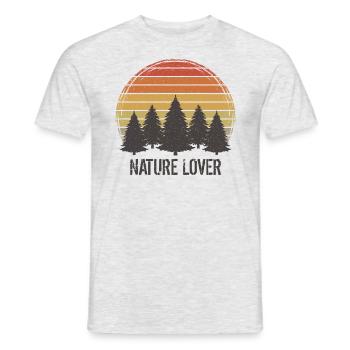 Nature Lover Nature lover Nature close to nature - Men's T-Shirt - heather grey - Front - AI Model Male 178 dark (178cm)