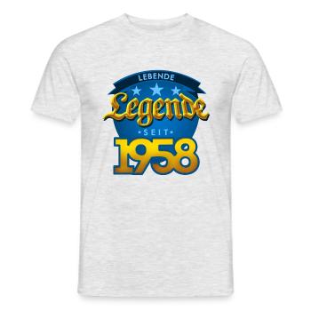 1958 Geburtsjahr Geburtstag Geburt geboren - Männer T-Shirt - Grau meliert - Vorne - AI Model Male 178 dark (178cm)