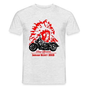 indian scout 2019 American Classic Legend - T-shirt homme - gris chiné - Devant - AI Model Male 178 dark (178cm)