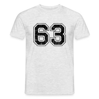 Number 63 - Men's T-Shirt - heather grey - Front - AI Model Male 178 dark (178cm)