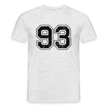Number 93 - Men's T-Shirt - heather grey - Front - AI Model Male 178 dark (178cm)
