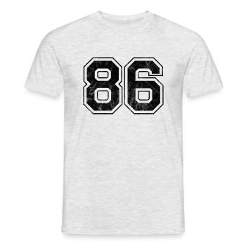 Number 86 - Men's T-Shirt - heather grey - Front - AI Model Male 178 dark (178cm)