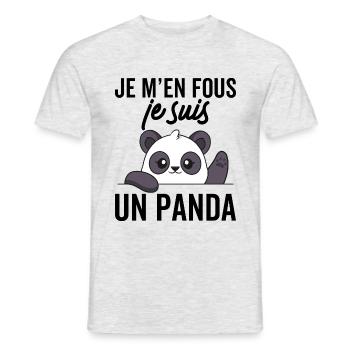 I don't care, I'm a panda - Men's T-Shirt - heather grey - Front - AI Model Male 178 dark (178cm)
