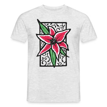 Fleur de lis - T-shirt homme - gris chiné - Devant - AI Model Male 178 dark (178cm)