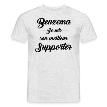 Benzema je suis son meilleur supporter - T-shirt homme - gris chiné - Devant - AI Model Male 178 dark (178cm)
