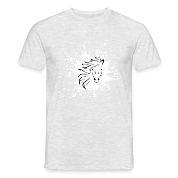 cheval - T-shirt homme - gris chiné - Devant - AI Model Male 178 dark (178cm)