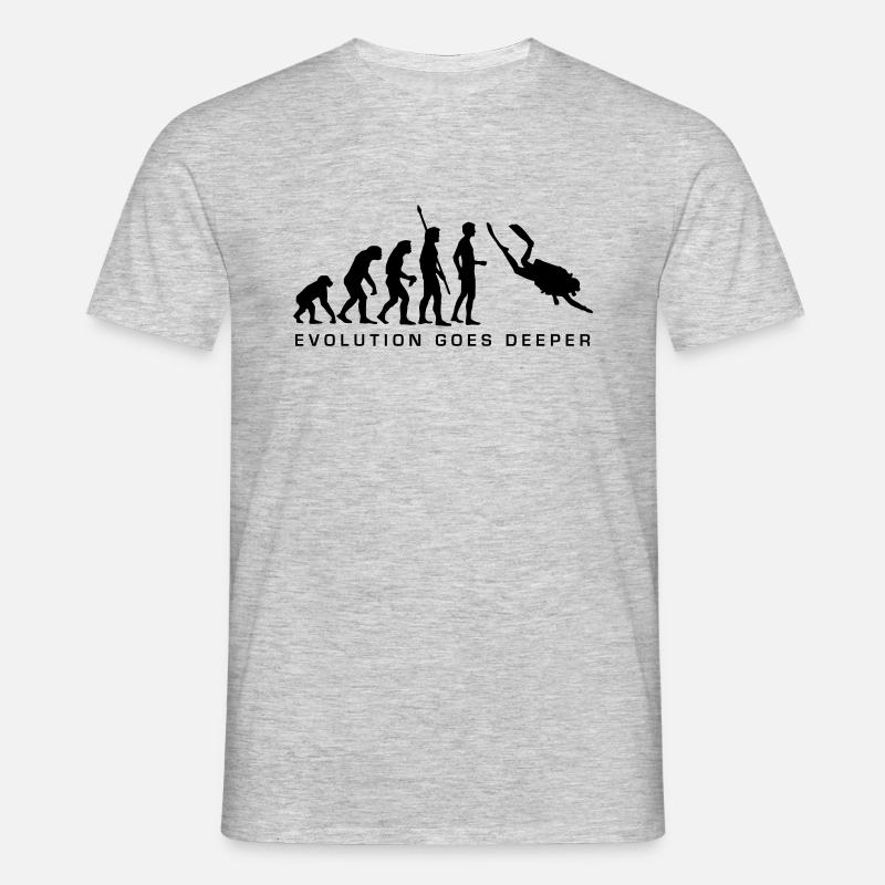 evolution_taucher_b - Men's T-Shirt - heather grey