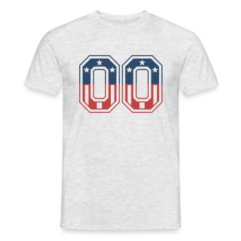 Numéro 00 États-Unis - T-shirt homme - gris chiné - Devant - AI Model Male 178 dark (178cm)