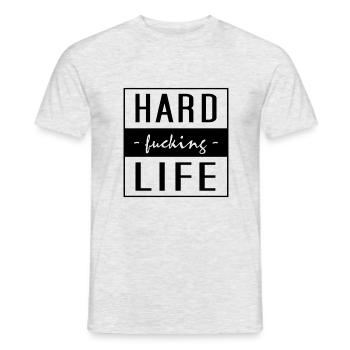 Hard Life, hard life - Männer T-Shirt - Grau meliert - Vorne - AI Model Male 178 dark (178cm)