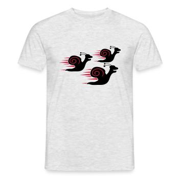 Snail Race - Männer T-Shirt - Grau meliert - Vorne - AI Model Male 178 dark (178cm)
