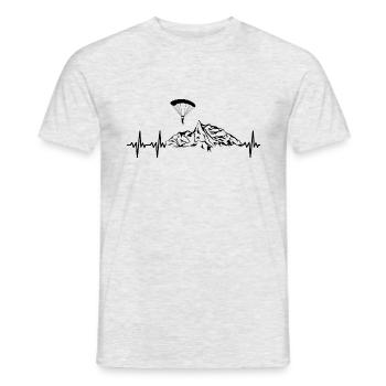 Fallschirm Springer Frequenz Puls Berg schwarz - Männer T-Shirt - Grau meliert - Vorne - AI Model Male 178 dark (178cm)