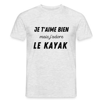 je t'aime bien mais j'ai kayak rameur - T-shirt homme - gris chiné - Devant - AI Model Male 178 dark (178cm)