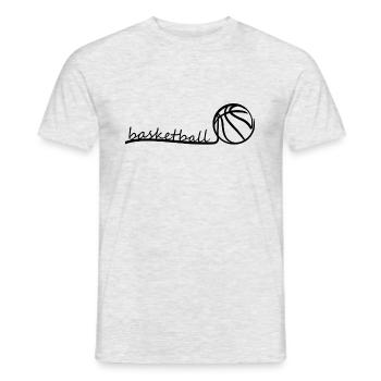 Lettrage de basket-ball au trait - T-shirt homme - gris chiné - Devant - AI Model Male 178 dark (178cm)