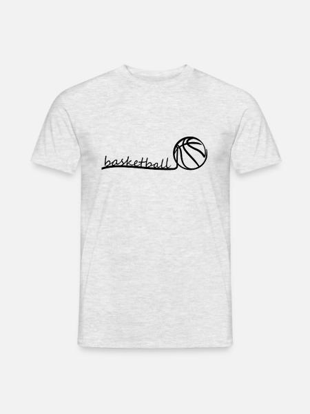 Basketball Schriftzug Line Art - Männer T-Shirt - Grau meliert