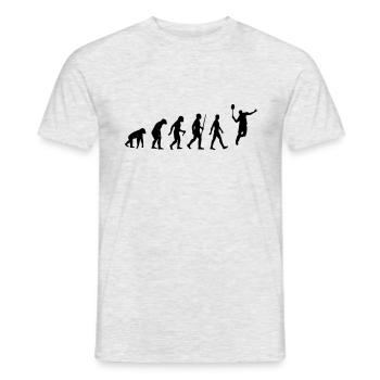 Evolution - badminton, badminton, human, monkey - Men's T-Shirt - heather grey - Front - AI Model Male 178 dark (178cm)