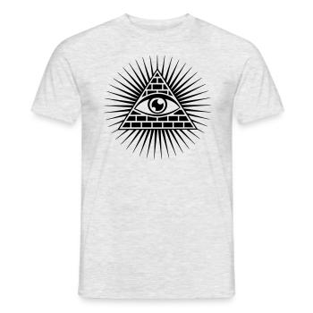 All Seeing Eye Triangle Horus Masonic - Men's T-Shirt - heather grey - Front - AI Model Male 178 dark (178cm)