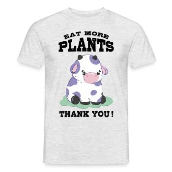 Eat more plants - Men's T-Shirt - heather grey - Front - AI Model Male 178 dark (178cm)