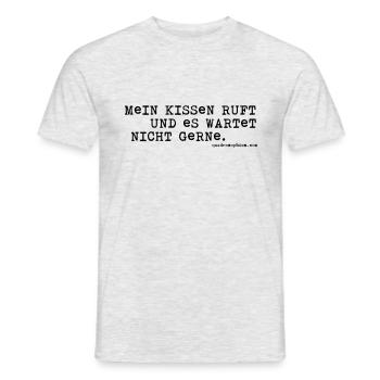 Mein Kissen ruft - Männer T-Shirt - Grau meliert - Vorne - AI Model Male 178 dark (178cm)