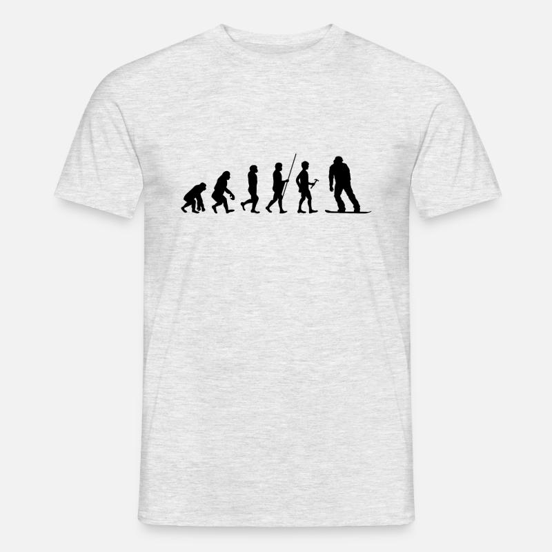 Evolution Snowboard Snowboarder Snowboarding - T-shirt homme - gris chiné