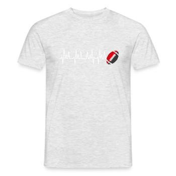 heartbeat rugby club supporter toulouse - Männer T-Shirt - Grau meliert - Vorne - AI Model Male 178 dark (178cm)