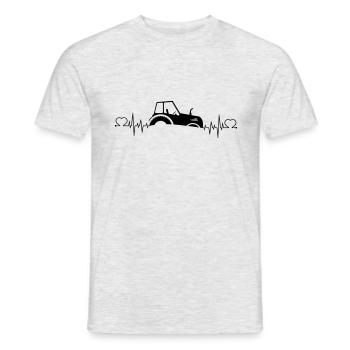 Herzschlag Landwirt Traktor - Männer T-Shirt - Grau meliert - Vorne - AI Model Male 178 dark (178cm)