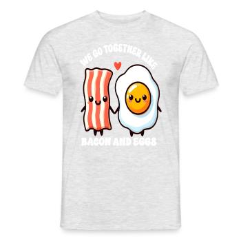 Wir passen zusammen wie Speck und Eier - Männer T-Shirt - Grau meliert - Vorne - AI Model Male 178 dark (178cm)