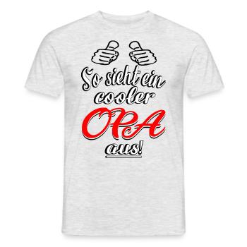 So sieht ein cooler Opa aus Geburt Ankündigung - Männer T-Shirt - Grau meliert - Vorne - AI Model Male 178 dark (178cm)