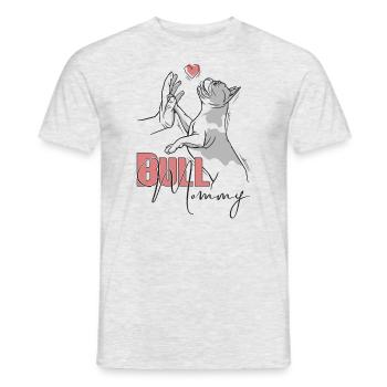 Bouledogue française Maman - Doux chien Design - T-shirt homme - gris chiné - Devant - AI Model Male 178 dark (178cm)