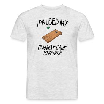 I Paused My Cornhole Game To Be Here Trendsport - Männer T-Shirt - Grau meliert - Vorne - AI Model Male 178 dark (178cm)