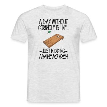 Une journée sans cornhole en disant humour sportif - T-shirt homme - gris chiné - Devant - AI Model Male 178 dark (178cm)