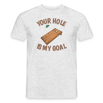 Your Hole Is My Goal Cornhole Trend Sport - Men's T-Shirt - heather grey - Front - AI Model Male 178 dark (178cm)