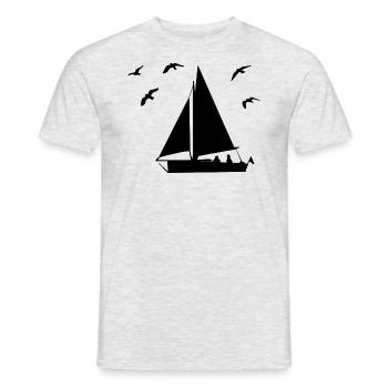 Segeln, Segelboot, Segler, Sailing - Männer T-Shirt - Grau meliert - Vorne - AI Model Male 178 dark (178cm)