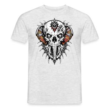 Crâne d’éléphant // Crâne d’éléphant d’Inde FS0070 - T-shirt homme - gris chiné - Devant - AI Model Male 178 dark (178cm)