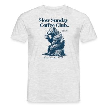 Slow Sunday Coffee Club - Coffee Bear - T-shirt homme - gris chiné - Devant - AI Model Male 178 dark (178cm)