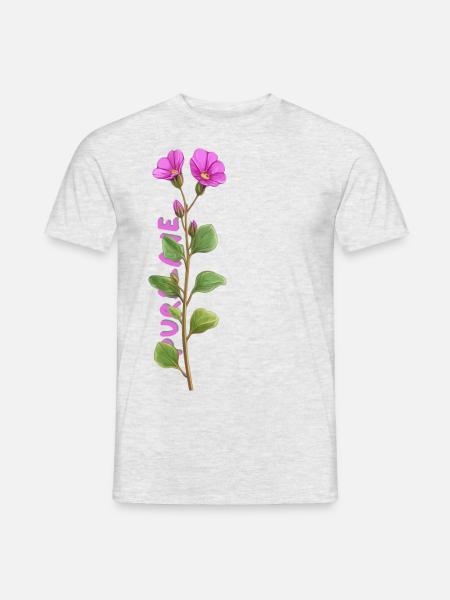 Herbstblumen: Purslane - Männer T-Shirt - Grau meliert