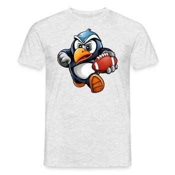 Pinguine Rugbyspieler - Männer T-Shirt - Grau meliert - Vorne - AI Model Male 178 dark (178cm)