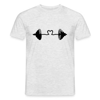 Hantel, Gewicht, Muskeln - Männer T-Shirt - Grau meliert - Vorne - AI Model Male 178 dark (178cm)