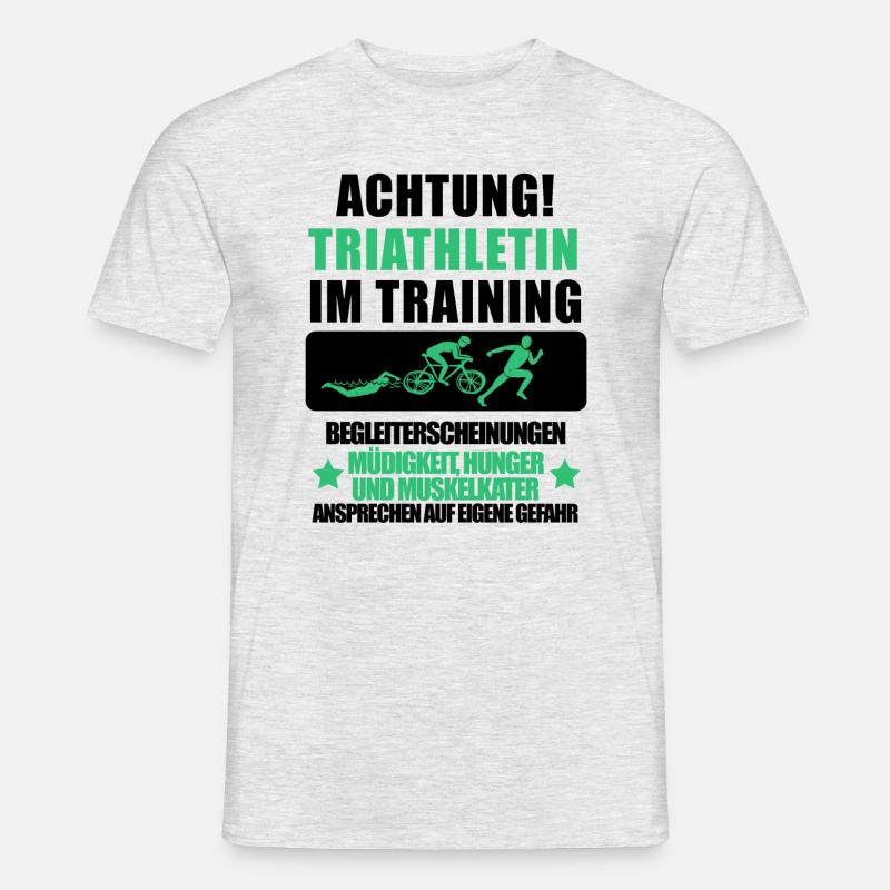 Triathletin Geschenk • Triathlet Training Shirt - Männer T-Shirt - Grau meliert