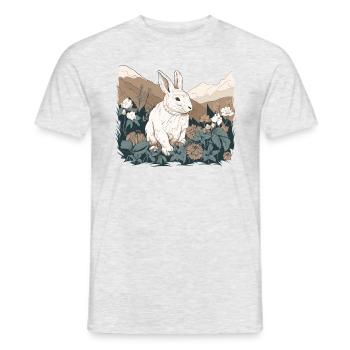 Rabbit Bunny Nature Art - Men's T-Shirt - heather grey - Front - AI Model Male 178 dark (178cm)