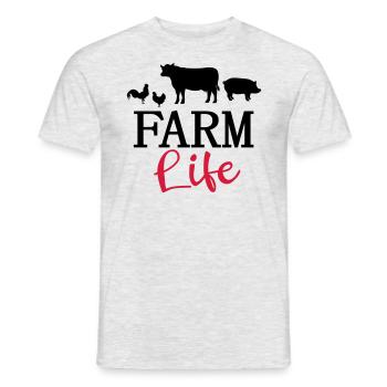 La vie à la ferme fermier fermier vache poulet - T-shirt homme - gris chiné - Devant - AI Model Male 178 dark (178cm)