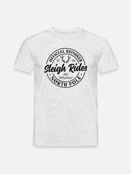 Gite in slitta trainata da renne - T-shirt uomo - grigio melange