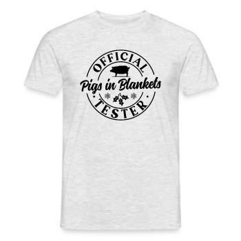 Official Pigs in Blankets tester - Men's T-Shirt - heather grey - Front - AI Model Male 178 dark (178cm)