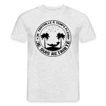 Je Suis A La Retraite Humour Homme - T-shirt homme - gris chiné - Devant - AI Model Male 178 dark (178cm)