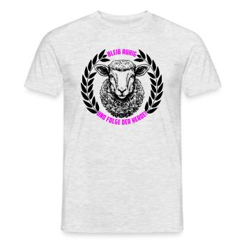 Schaf bleib ruhig und folge der Herde - Männer T-Shirt - Grau meliert - Vorne - AI Model Male 178 dark (178cm)