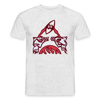 The dispute. Conflict on an old bridge. - Men's T-Shirt - heather grey - Front - AI Model Male 178 dark (178cm)