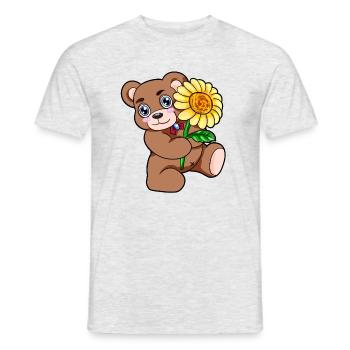 Teddy Bear Flower Sunflower - Men's T-Shirt - heather grey - Front - AI Model Male 178 dark (178cm)