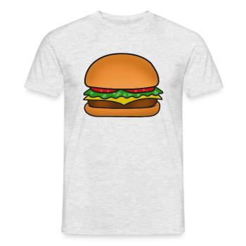 Hamburger cheeseburger - T-shirt homme - gris chiné - Devant - AI Model Male 178 dark (178cm)